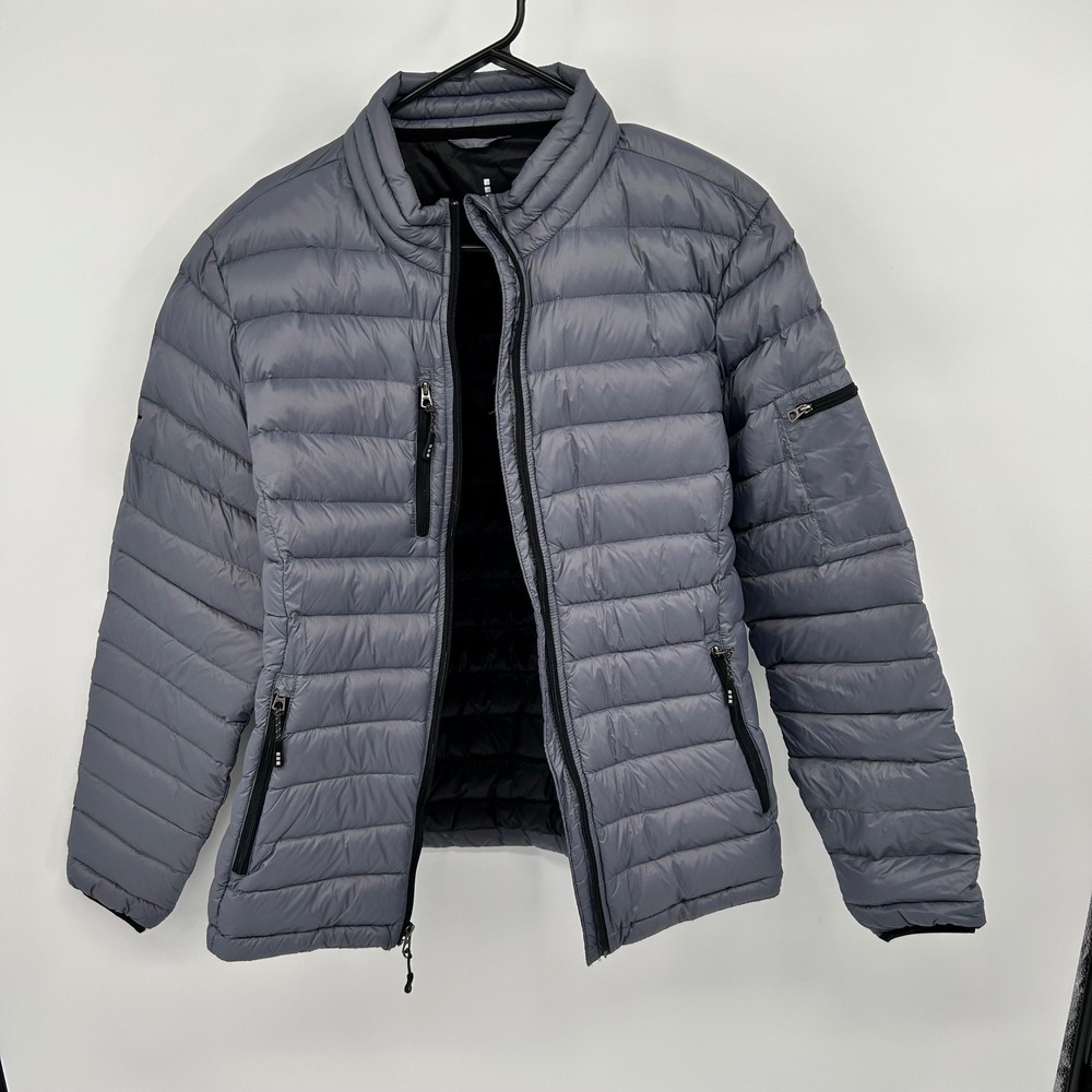 Elevate Women's 2XL Gray Puffer Jacket Zipper Pockets SHO‎ Sports Logo